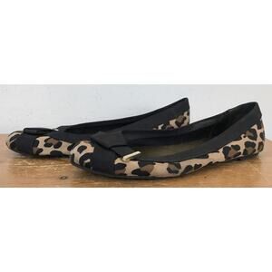 Payless Christian Siriano Leopard Print Ballet Ribbon City Flats Shoes 6.5